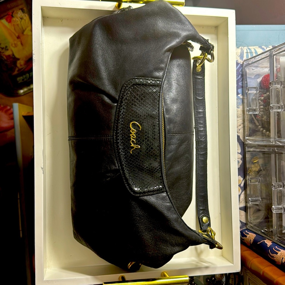 Black leather COACH Purse